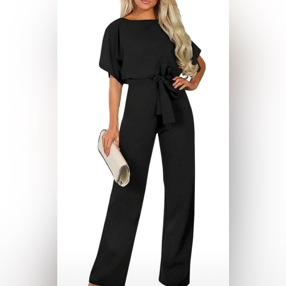 SHEIN Black Wide Leg Jumpsuit